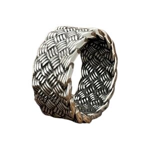 New Stainless Steel Woven Pattern Ring Size 11